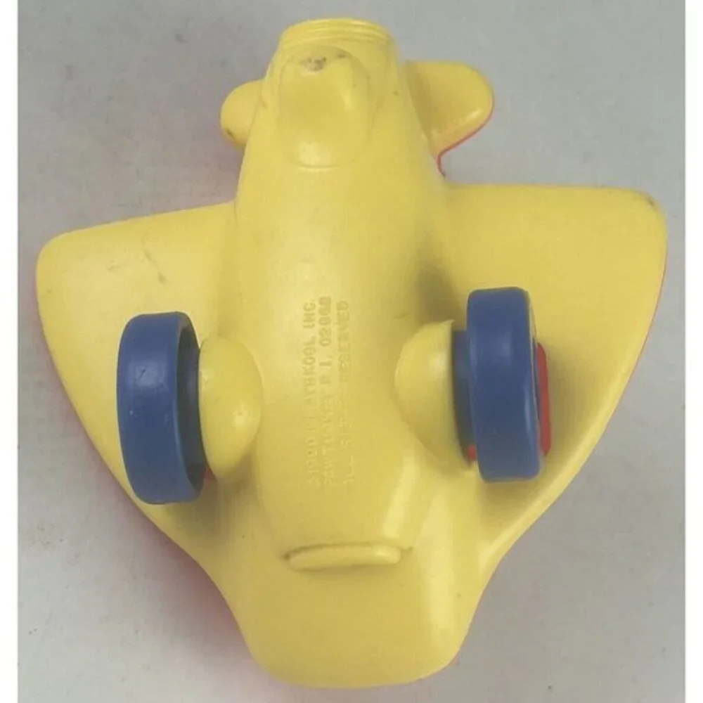 Vintage 1990 Playskool Weebles Wobble Red Yellow Toy Plane Plastic